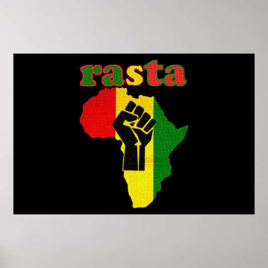 ラスタAfricaとBlack Power Canvas Print 48 by 32 ポスター (正面)