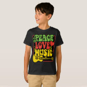 ラスタPEACE-LOVE-MUSIC Tシャツ (正面フル)
