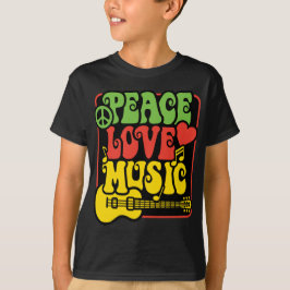 ラスタPEACE-LOVE-MUSIC Tシャツ