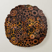 ラスティすごいカラフルギアステームパンク ラウンドクッション (正面)