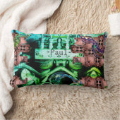 ラスティとモッシーのエンジン両面ディーゼルパンク ランバークッション (ブランケット)