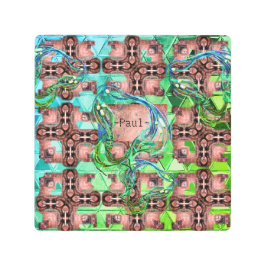 ラスティとモッシーのエンジンCyberpunk Dieselpunk メタルプリント