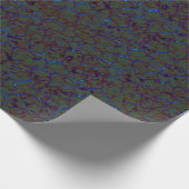 ラスティな緑のパチパチと派手な青いストローク ラッピングペーパー (角)