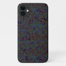 ラスティな緑のパチパチと派手な青いストローク