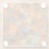 ラスティオレンジモダン抽象デザイン ガラスコースター (裏面)