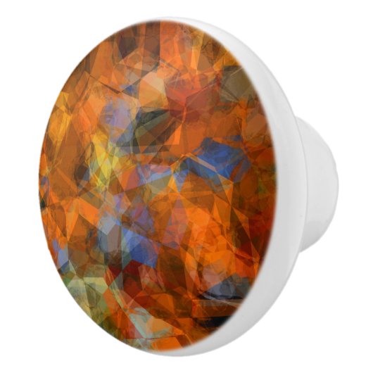 ラスティオレンジモダン抽象デザイン セラミックノブ (右)