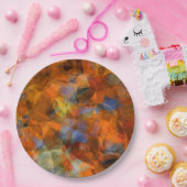 ラスティオレンジモダン抽象デザイン ペーパープレート (パーティー)