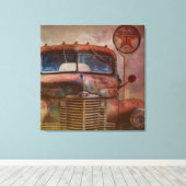 ラスティオールドアンティーク車 キャンバスプリント (インサイチュ (ウッドフロア))
