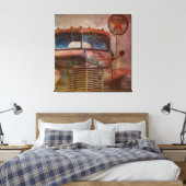 ラスティオールドアンティーク車 キャンバスプリント (インサイチュ (寝室))