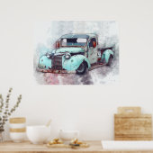 ラスティオールドトラックヴィンテージ ポスター (キッチン)