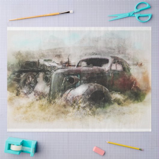 ラスティカーファームヴィンテージ20x30デコページ 薄葉紙 (クラフト)