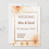 ラスティグエレガントベエシンプルージブラウンフローラ結婚ズ 招待状 (正面)