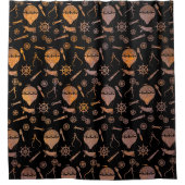 ラスティスティースティームパンクバルーンテーマ シャワーカーテン (正面)