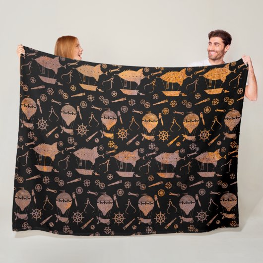 ラスティスティームパンクエアシップテーマ フリースブランケット (インサイチュ)