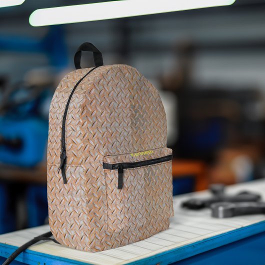 ラスティダイヤモンドプレート名前をカスタムする プリントバックパック