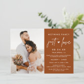 ラスティックでシンプルなおしゃれが素敵な愛の誓いの写真 招待状 (スタンド正面)