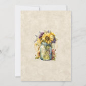 ラスティックなひまわりが咲き誇るオータムメイソンジャー ウェディング招待状 招待状 (裏面)