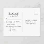 ラスティックなひまわりウェディングの出欠返信カード（食事選択付き） インビテーションポストカード (裏面)