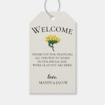 ラスティックなひまわりウェディングウェルカムバッグ