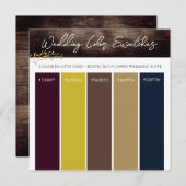 ラスティックなひまわりウェディングカラーパレットの招待状 招待状 (正面/裏面)