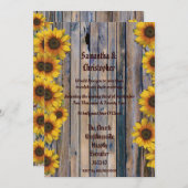 ラスティックなひまわりウェディングフォト招待状 招待状 (正面/裏面)