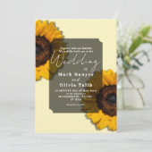 ラスティックなひまわりウェディング招待状 招待状 (スタンド正面)