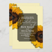 ラスティックなひまわりウェディング招待状 招待状 (正面/裏面)