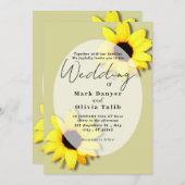 ラスティックなひまわりウェディング招待状 招待状 (正面/裏面)