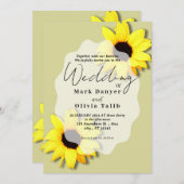 ラスティックなひまわりウェディング招待状 招待状 (正面/裏面)