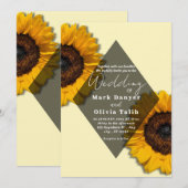 ラスティックなひまわりウェディング招待状 招待状 (正面/裏面)
