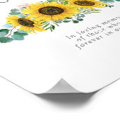 ラスティックなひまわりキャンドルメモリアルサイン ポスター (角)