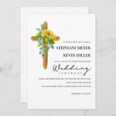 ラスティックなひまわりクロス ウェディング 招待状 (正面/裏面)