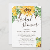 ラスティックなひまわりブーケの結婚前お披露目パーティー 招待状 (正面)