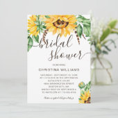 ラスティックなひまわりブーケの結婚前お披露目会 招待状 (スタンド正面)