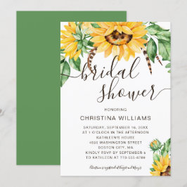 ラスティックなひまわりブーケの結婚前お披露目会 招待状
