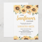 ラスティックなひまわりベイビーシャワー招待状 招待状 (正面/裏面)