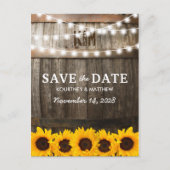 ラスティックなひまわり ウェディング セーブ・ザ・デート 案内ポストカード (正面)