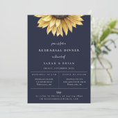 ラスティックなひまわり ネイビーブルー リハーサルディナー 案内状 (スタンド正面)