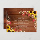 ラスティックなひまわり 秋の結婚式 受付カード エンクロージャーカード (正面/裏面)