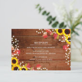 ラスティックなひまわり 秋の結婚式 披露宴カード エンクロージャーカード (スタンド正面)