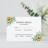 ラスティックなひまわり 秋の色彩 招待状 (スタンド正面)