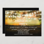 ラスティックなイルミネーションが飾られたエンゲージメントパーティーの招待状 招待状 (正面/裏面)