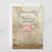 ラスティックなウェスタンカントリーの屋外ウェディング 招待状 (正面)