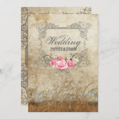 ラスティックなウェスタンカントリーの屋外ウェディング 招待状 (正面/裏面)