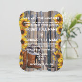 ラスティックなウェスタンカントリー風のカウボーイウェディング 招待状 (スタンド正面)