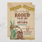 ラスティックなカウボーイ・ロデオの2歳誕生日パーティー招待状 招待状 (正面/裏面)
