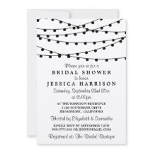 ラスティックなクラフト紙のブラックストリングライト付き ブライダルシャワー