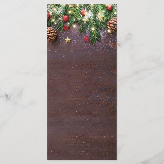 ラスティックなクリスマスホリデーディナーパーティー メニュー (裏面)