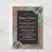 ラスティックなクリスマス招待状 | 冬のウェディング 招待状 (正面)