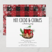 ラスティックなココアとクッキーのクリスマスパーティー 招待状 (正面/裏面)